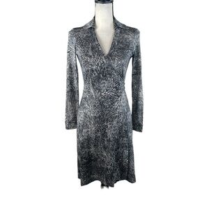 Diane Von Furstenberg Silk Wrap Dress Neutral Minimalist Cadual - size 2